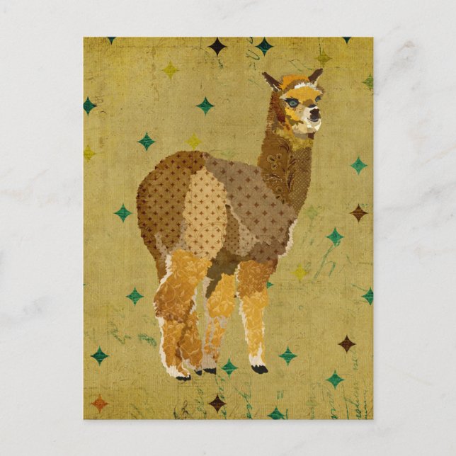 Cartão postal de Alpaca Retro Gold (Frente)