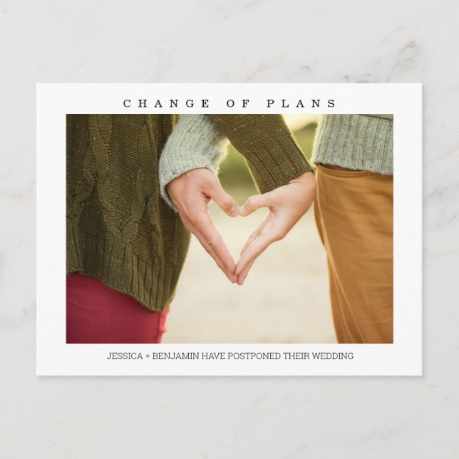 Cartão postal de alteração de fotos minimalista do (Frente)