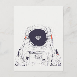 Cartão postal de amor de astronauta