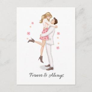 Cartão Postal de Amor de Casal Romântico