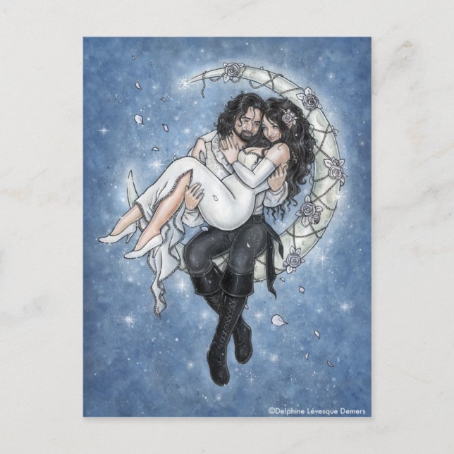 Cartão Postal de Amor Romântico Moon Riders (Frente)