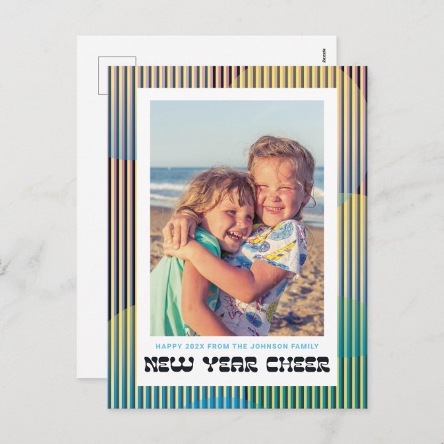 Cartão postal de animação de ano novo (Frente/Verso)