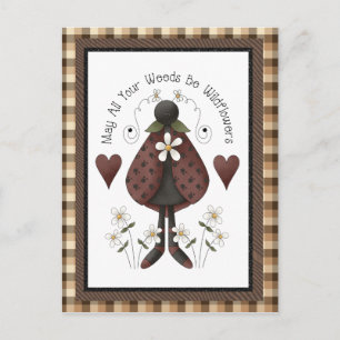 Cartão postal de animação do Country Ladybug