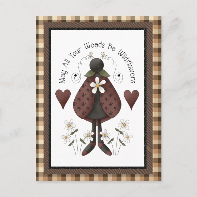 Cartão postal de animação do Country Ladybug (Frente)