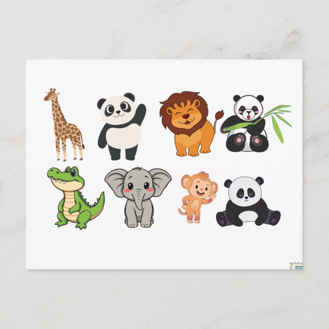 CARTÃO POSTAL DE ANIMAIS DIVERTIDOS (Frente)