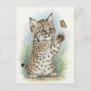 Cartão postal de animais selvagens com filhote de 