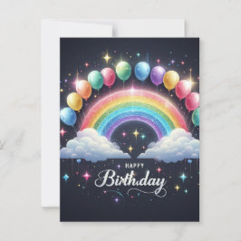 Cartão postal de aniversário - Arco-íris cintilant