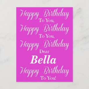 Cartão postal de aniversário cor-de-rosa
