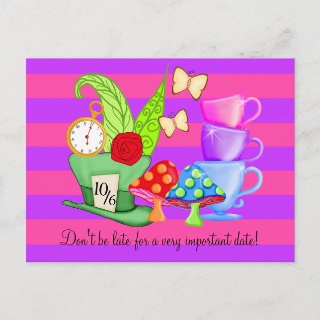 Cartão postal de aniversário da Wonderland (Frente)