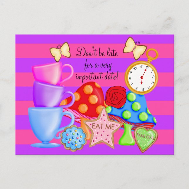 Cartão postal de aniversário da Wonderland (Frente)