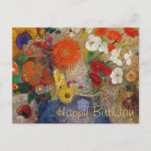 Cartão postal de aniversário das flores de Odilon 