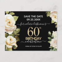 Cartão postal de aniversário de 60 anos com rosas 