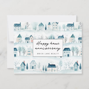Cartão postal de aniversário de casa feliz de inve