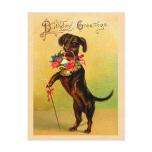 Cartão postal de aniversário de Dachshund