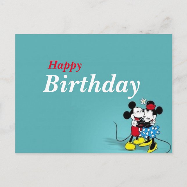 cartão postal de aniversário Disney (Frente)