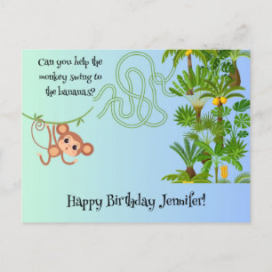 Cartão postal de aniversário do labirinto de banan