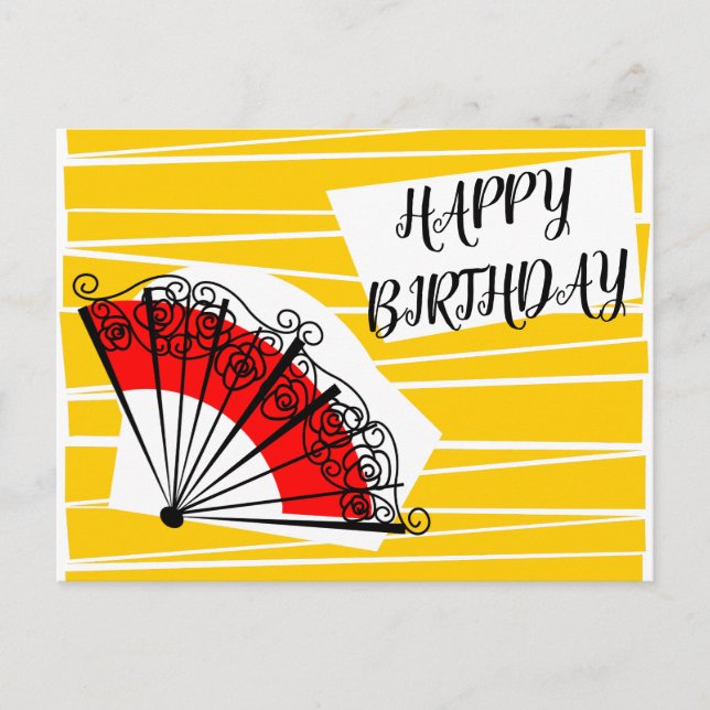 Cartão postal de aniversário do Leque Espanhol em  (Frente)