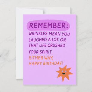 Cartão postal de aniversário engraçado com humor s