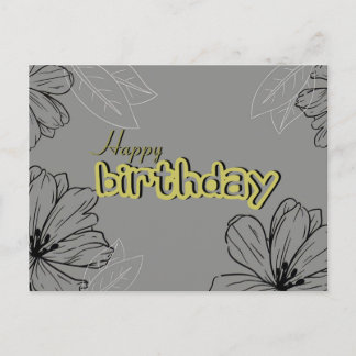 Cartão postal de aniversário esteticamente agradáv