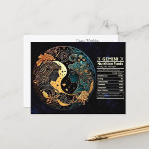 Cartão postal de aniversário Gemini Zodiac