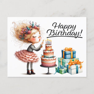 Cartão Postal de Aniversário Menina