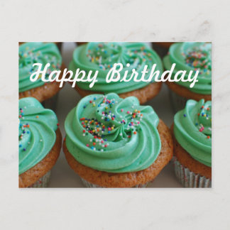 Cartão postal de aniversário para cupcakes