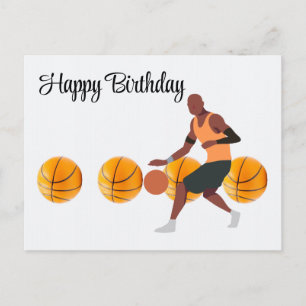 Cartão postal de aniversário para jogador de basqu