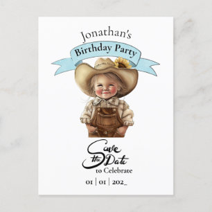 Cartão postal de aniversário para menino Cowboy Sa