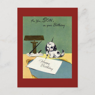 Cartão postal de aniversário Vintage