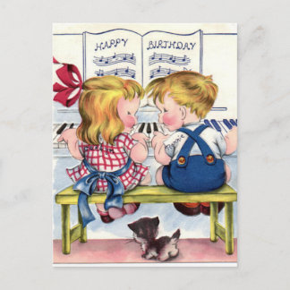Cartão postal de aniversário Vintage