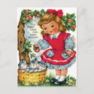 Cartão postal de aniversário Vintage