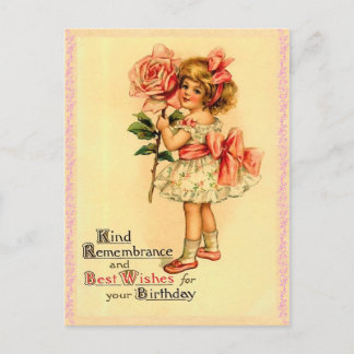 Cartão postal de aniversário Vintage