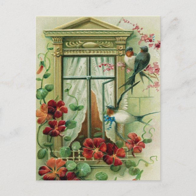 Cartão postal de aniversário Vintage (Frente)