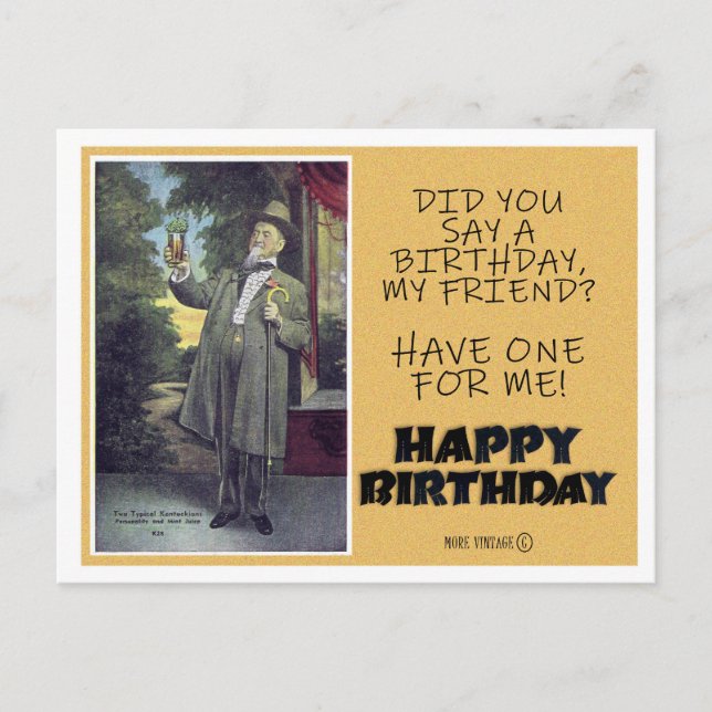 cartão postal de ANIVERSÁRIO vintage (Frente)