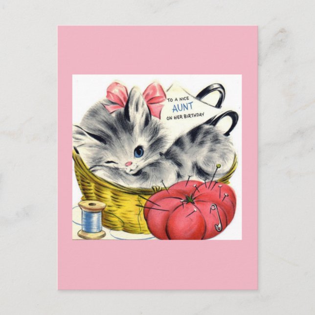 Cartão postal de aniversário Vintage (Frente)