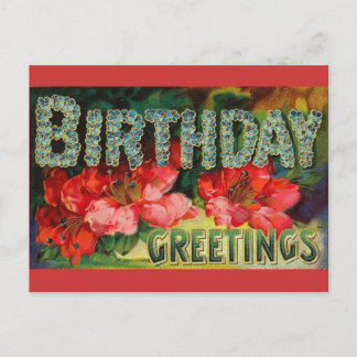 Cartão postal de aniversário Vintage