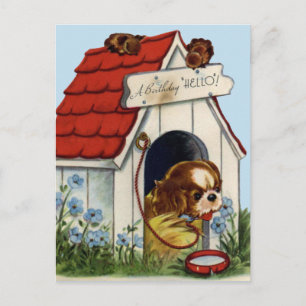 Cartão postal de aniversário Vintage