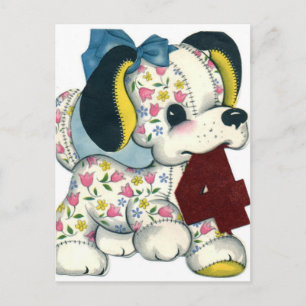 Cartão postal de aniversário Vintage