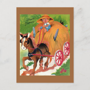 Cartão postal de aniversário Vintage