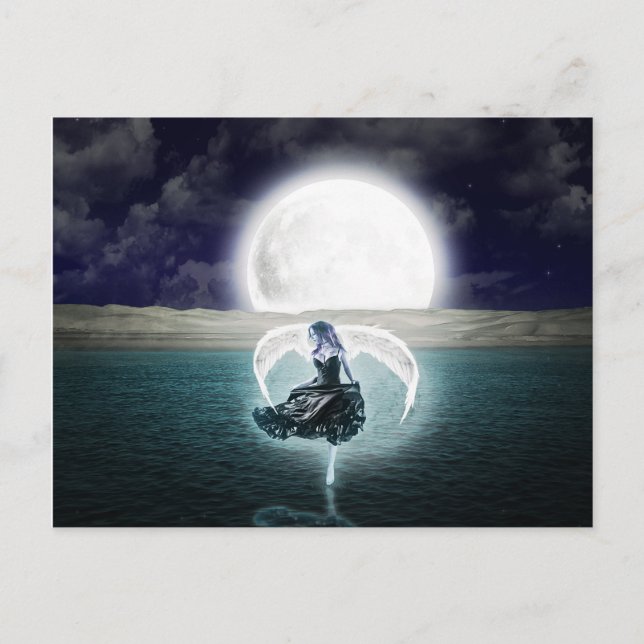 Cartão postal de anjo da lua gótico (Frente)