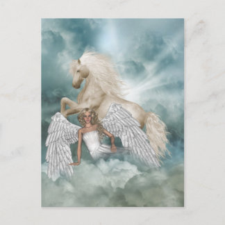 Cartão postal de Anjo de Beleza Mágica Unicórn