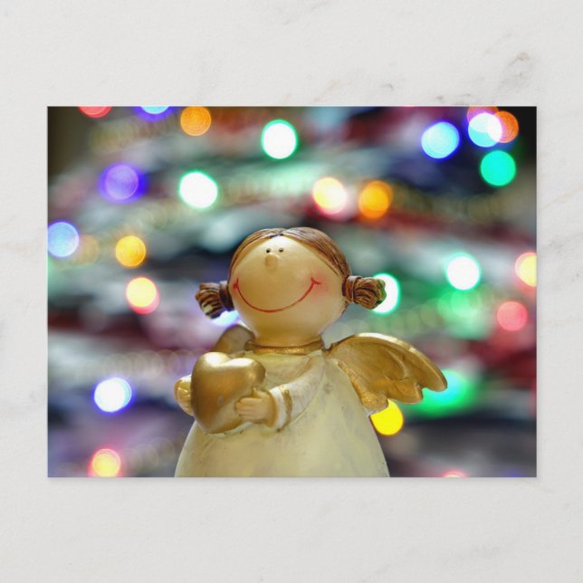 Cartão postal de anjo feliz de Natal (Frente)