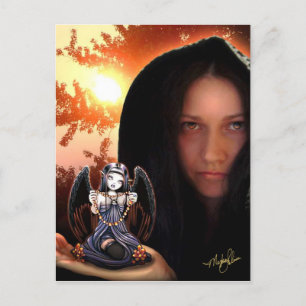 Cartão postal de Anjo Gótico Myka Jelina Art
