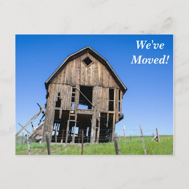 Cartão postal de Antiga Casa Mudamos para Novo End (Frente)