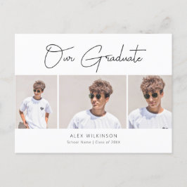 Cartão Postal De Anúncio 2022 Moderno Mínimo de Caligrafia 3 Formando Fotog