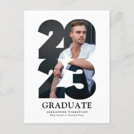 Cartão Postal De Anúncio 2023 Modern Typografia Trendy Photo Graduation