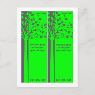 Cartão Postal De Anúncio 2 marcadores de árvore verde de Cinza/Neon Salve a