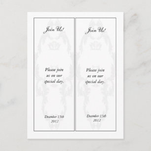 Cartão Postal De Anúncio 2 Marcadores de Página Elegantes Branco/Prata para