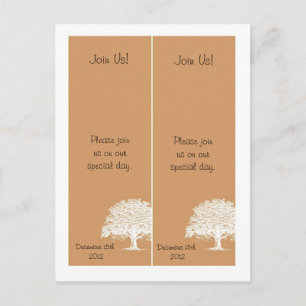 Cartão Postal De Anúncio 2 Primavera Árvore castanho/branco Salvar marcador