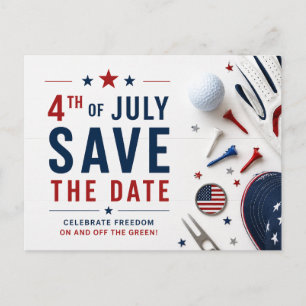 Cartão Postal De Anúncio 4 de Julho Dia da Independência para Festa de Golf